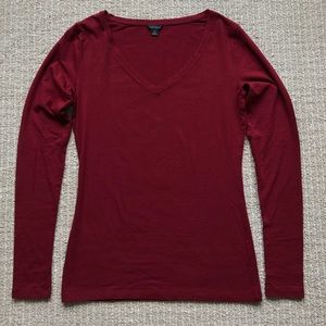 Ann Taylor Red V-Neck Top